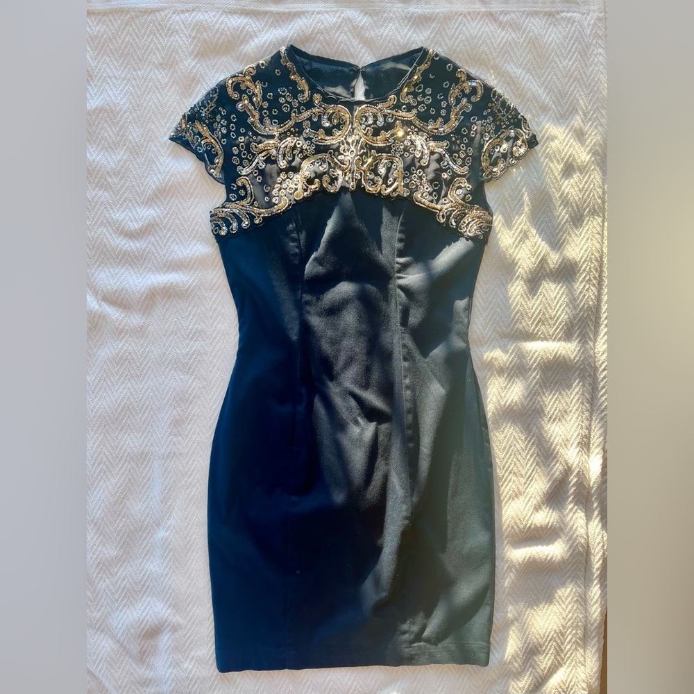 Sequin Dress Dark Navy Formal Dress